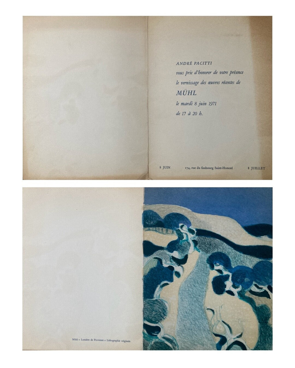 Roger Mühl, Lithographie originale, 1971