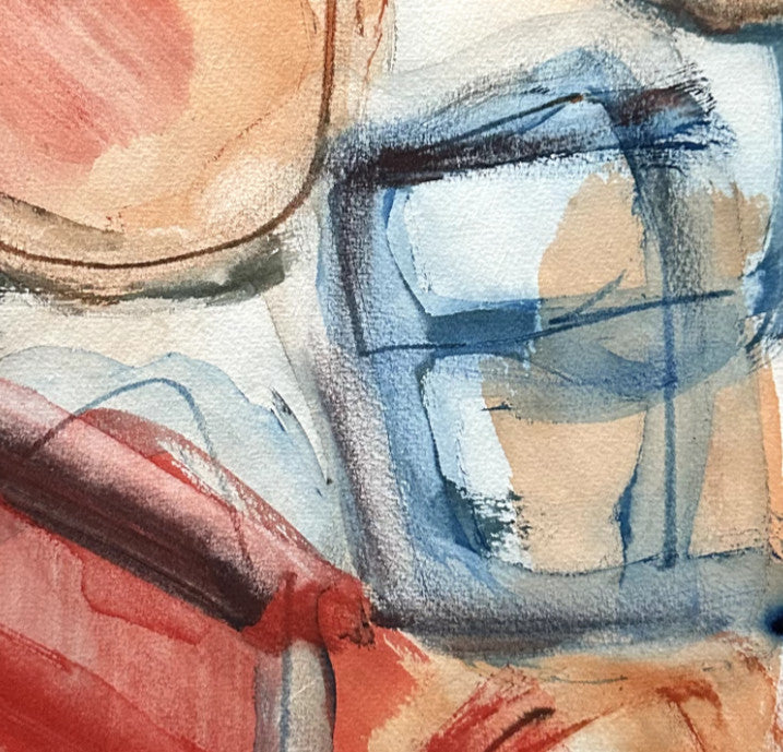 Guido Llinas Encre et aquarelle signée 1977 Los Once · Abstraction cubaine