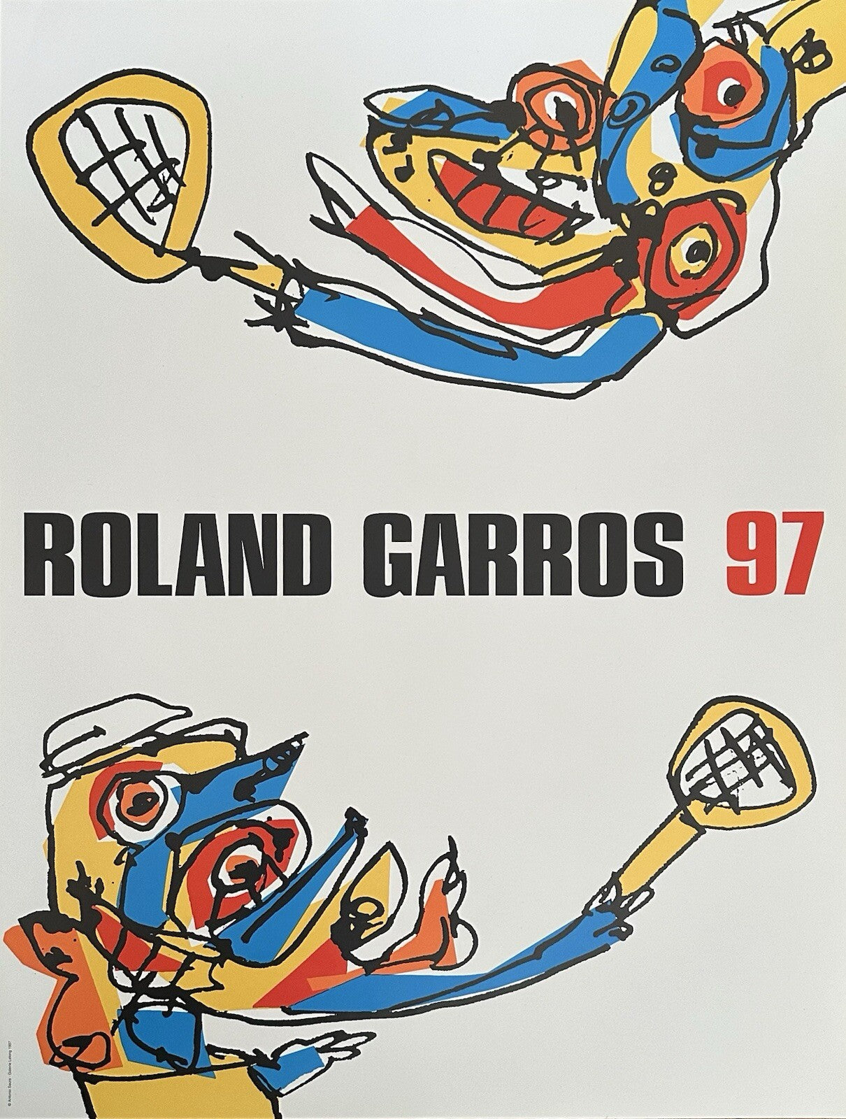 Antonio Saura - Originalplakat - Rolland Garros 1997 Tennis Abstraktion Kunst