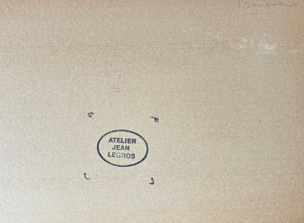 Jean Legros, Gouache auf Karton 1961 Atelierstempel geometrische Abstraktion