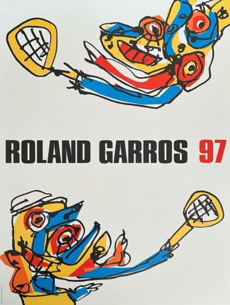 Antonio Saura - Originalplakat - Rolland Garros 1997 Tennis Abstraktion Kunst