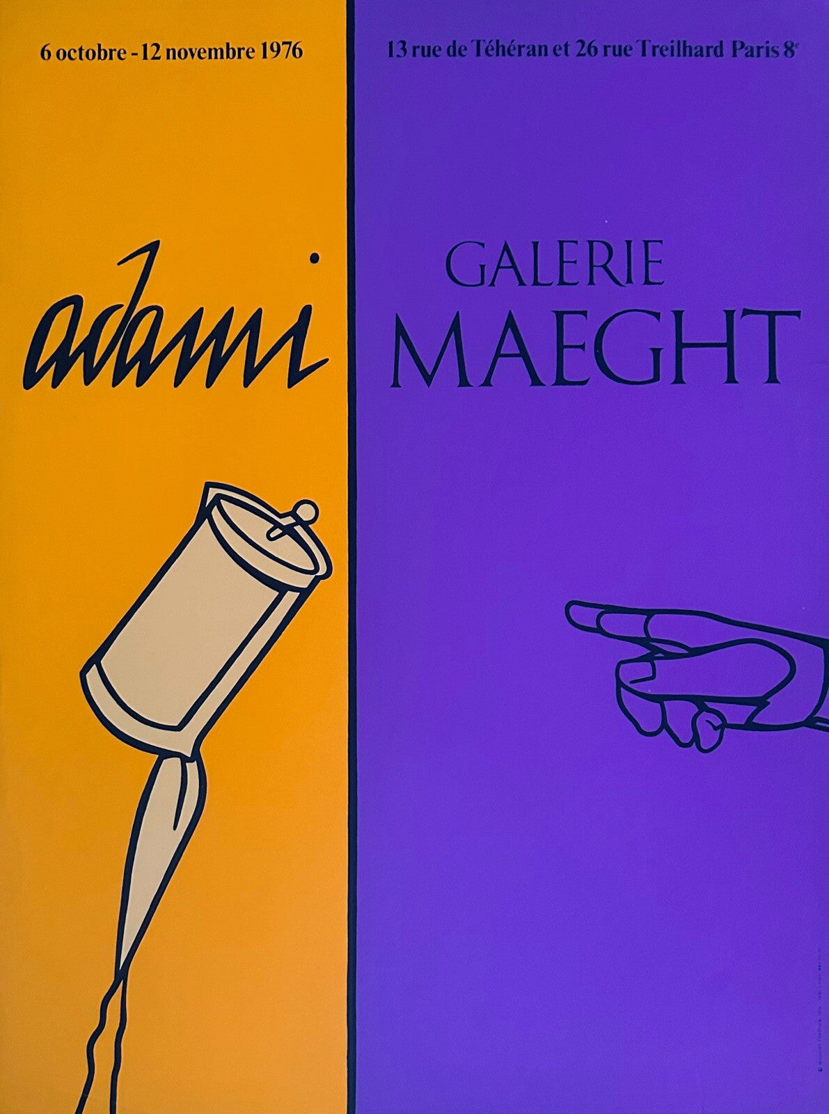 Valerio Adami, Affiche, lithographie, 1976