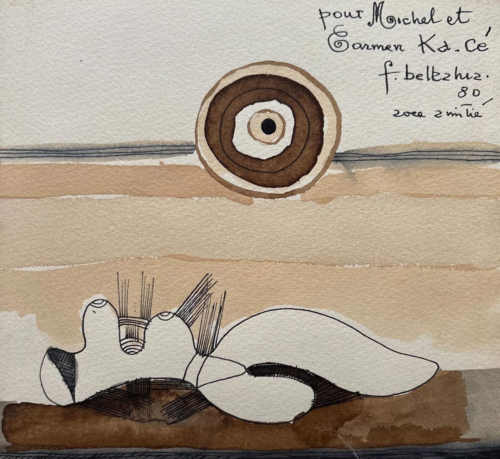 Witold Kaczanowski, Aquarelle et encre, 1980