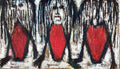Hanna Eshel Öl auf Leinwand signiert abstrakte Kunst Art Brut abstrakte Kunst Judaica