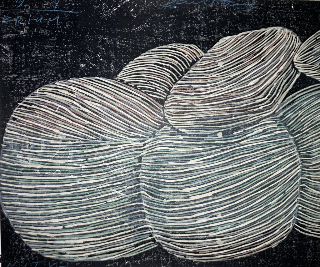 Vassil Popov Gravur Holzschnitt Original Diptychon Gleichgewicht Ewigkeit abstrakte Kunst