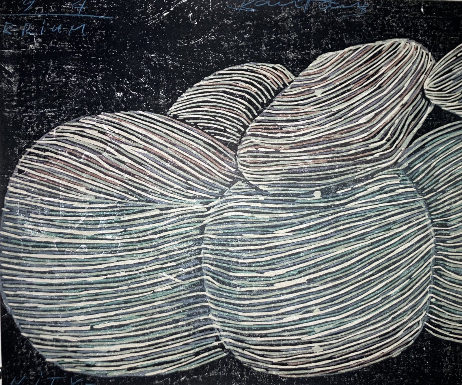 Vassil Popov Gravur Holzschnitt Original Diptychon Gleichgewicht Ewigkeit abstrakte Kunst