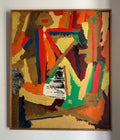 Michel Cadoret Öl auf Leinwand signiert 1955 Abstraktion abstrakte Kunst