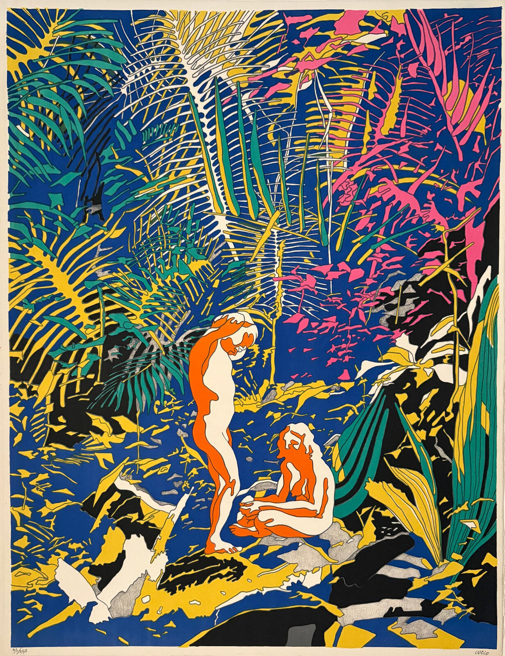Henri Cueco Lithographie signiert Figuration narrative Politischer Post-Pop Art