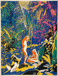 Henri Cueco Lithographie signiert Figuration narrative Politischer Post-Pop Art