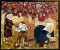 Jano Pesset Öl auf Leinwand signiert Art Brut die Ernte die einzigartige Kunst Dicy