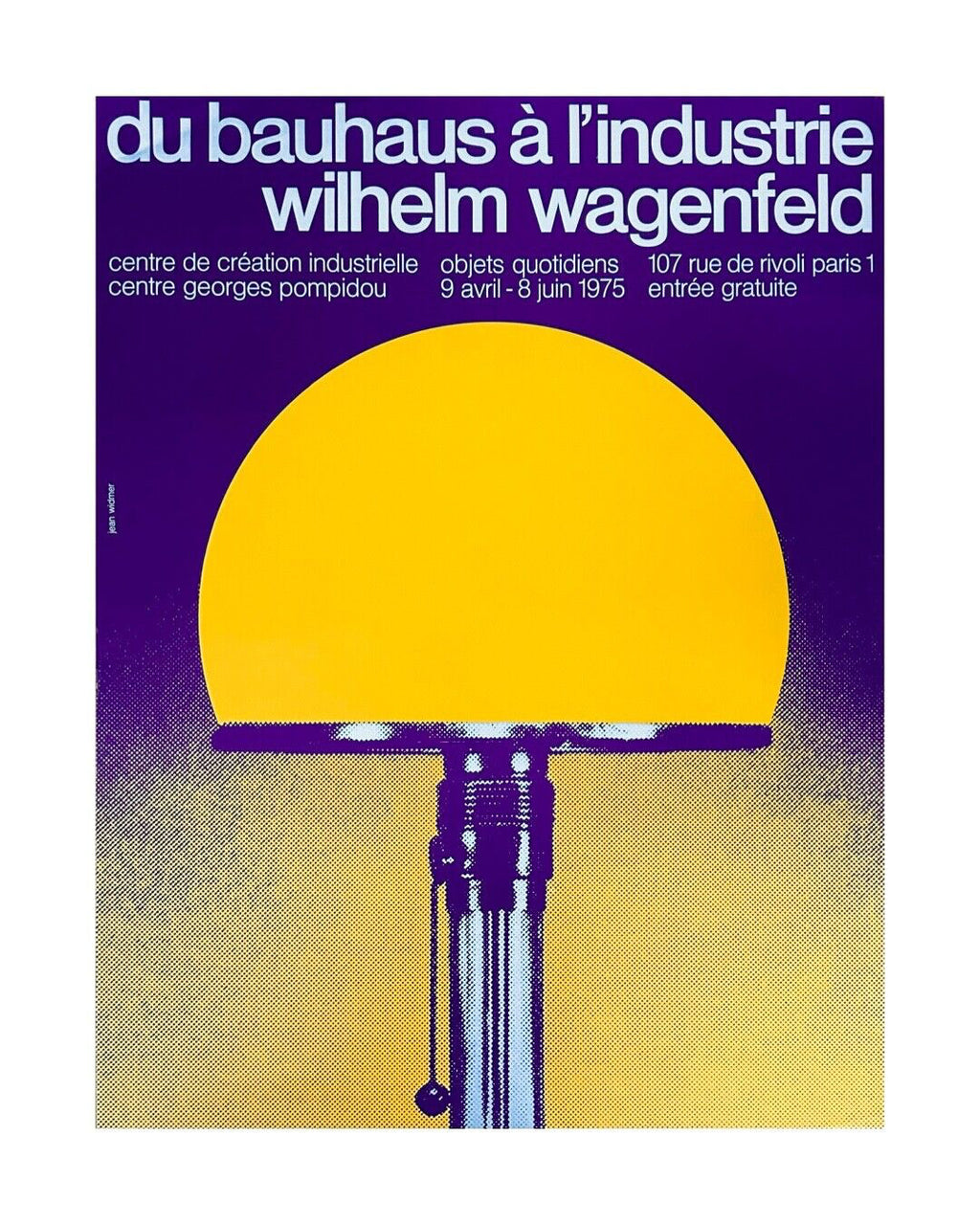 Jean Widmer Originalplakat 1975 Vom Bauhaus zur Industrie Grafikdesign