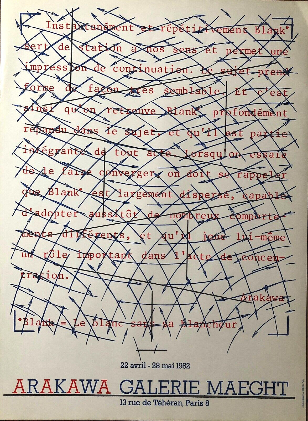 Arakawa, Affiche, lithographie, 1980