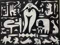 Ervin Neuhaus huile sur toile signée, 1976 Abstraction Lyrique Surréalisme