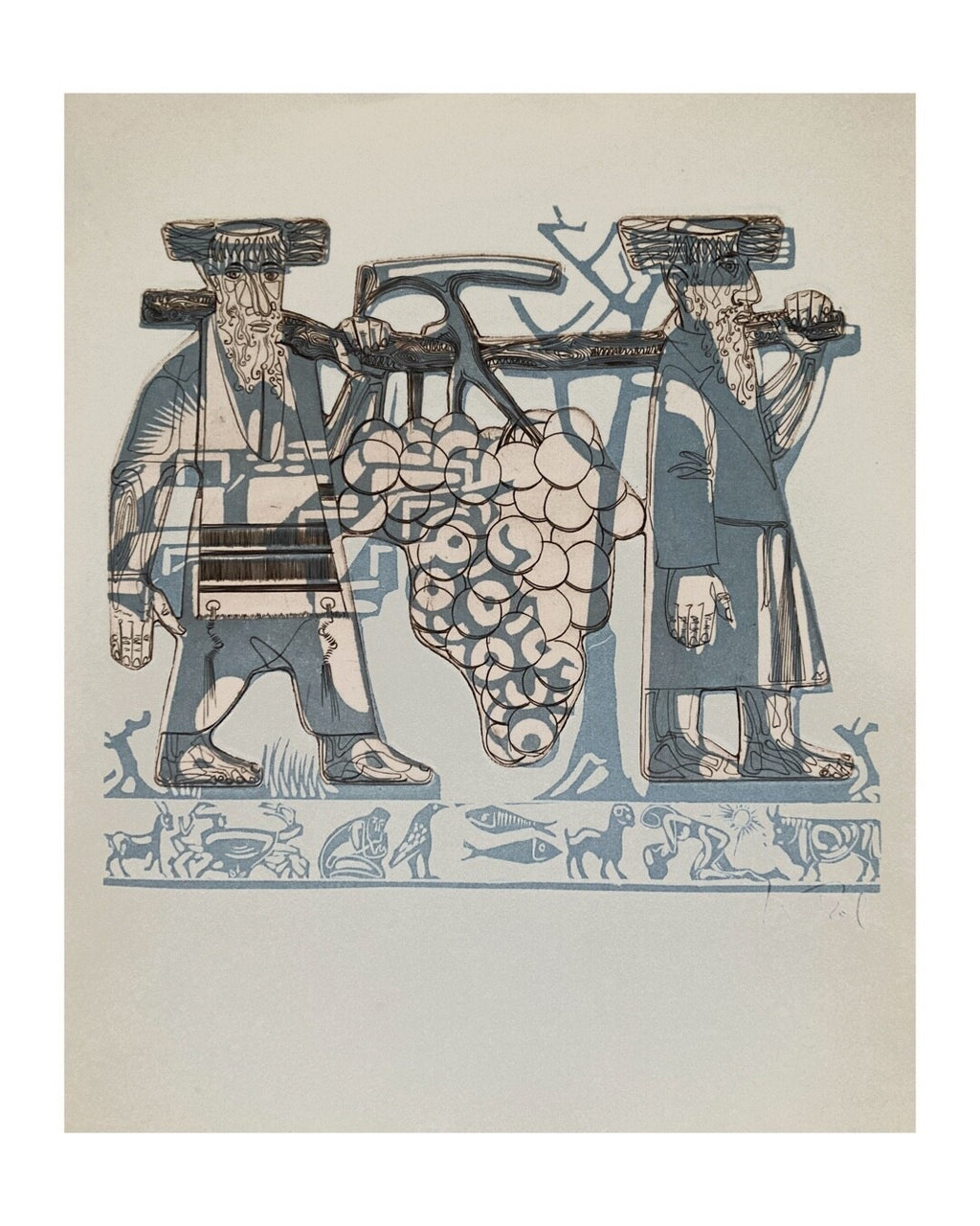 Abraham Krol Originalradierung Signiert Mystik Symbolik Bacchus Mythologie