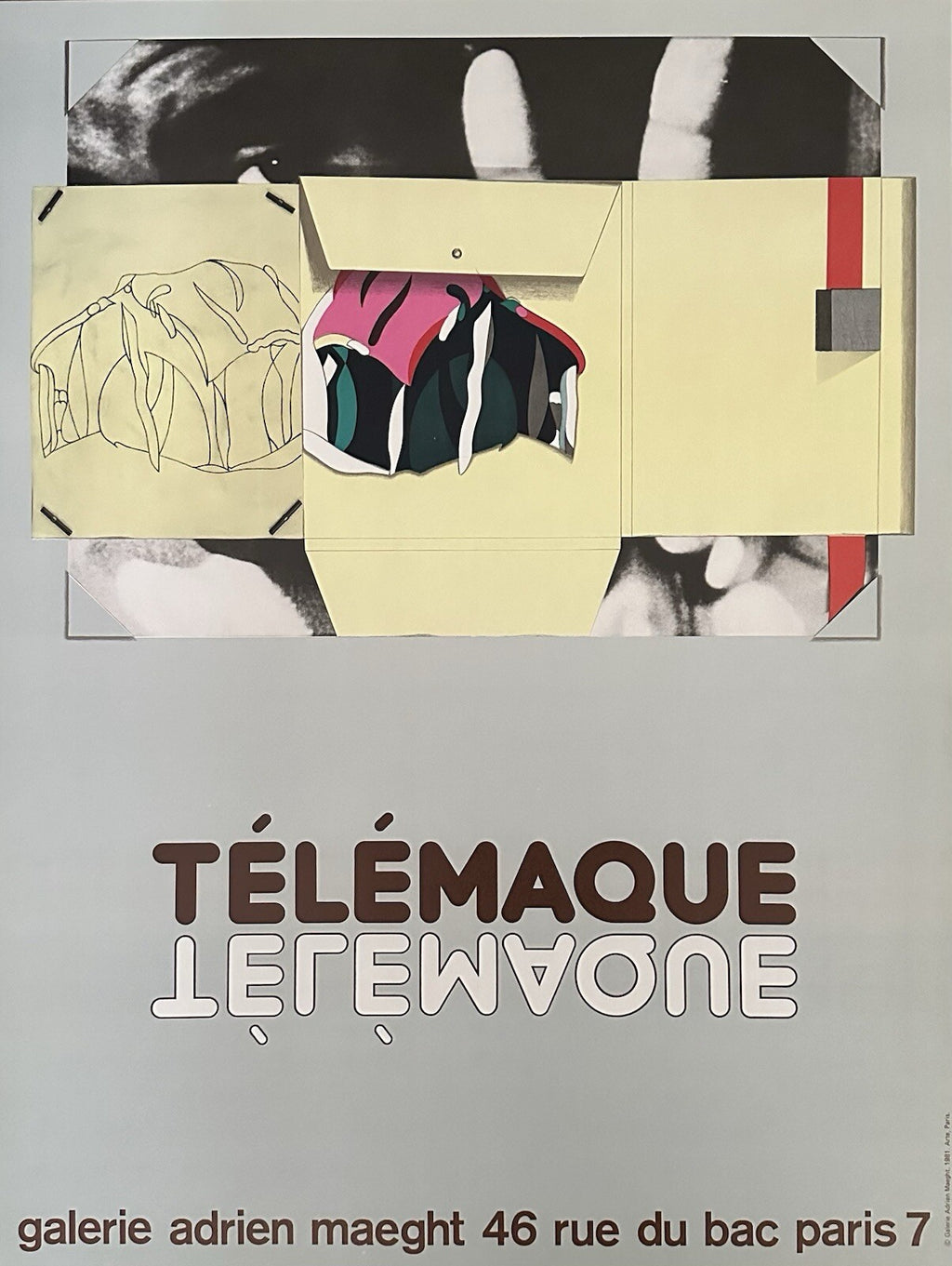 Hervé Télémaque Originalplakat 1981 Narrative Figuration Surrealismus Pop Art