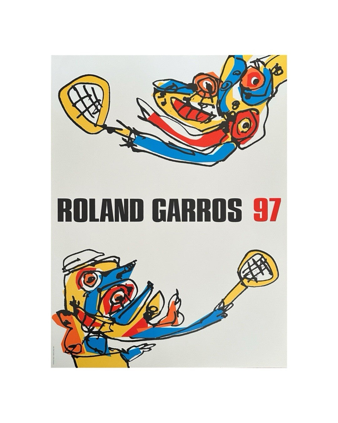 Antonio Saura - Originalplakat - Rolland Garros 1997 Tennis Abstraktion Kunst