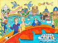 Jean Duranel Huile sur toile signée 1999, symbolisme, figuration indépendante