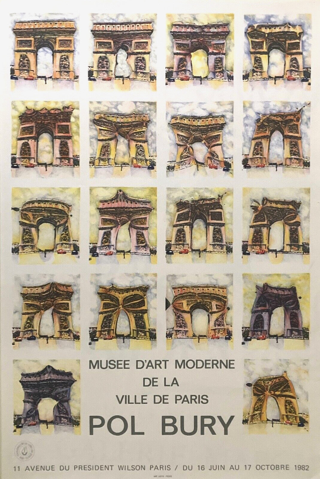 Pol Bury, Affiche originale, lithographie, 1982