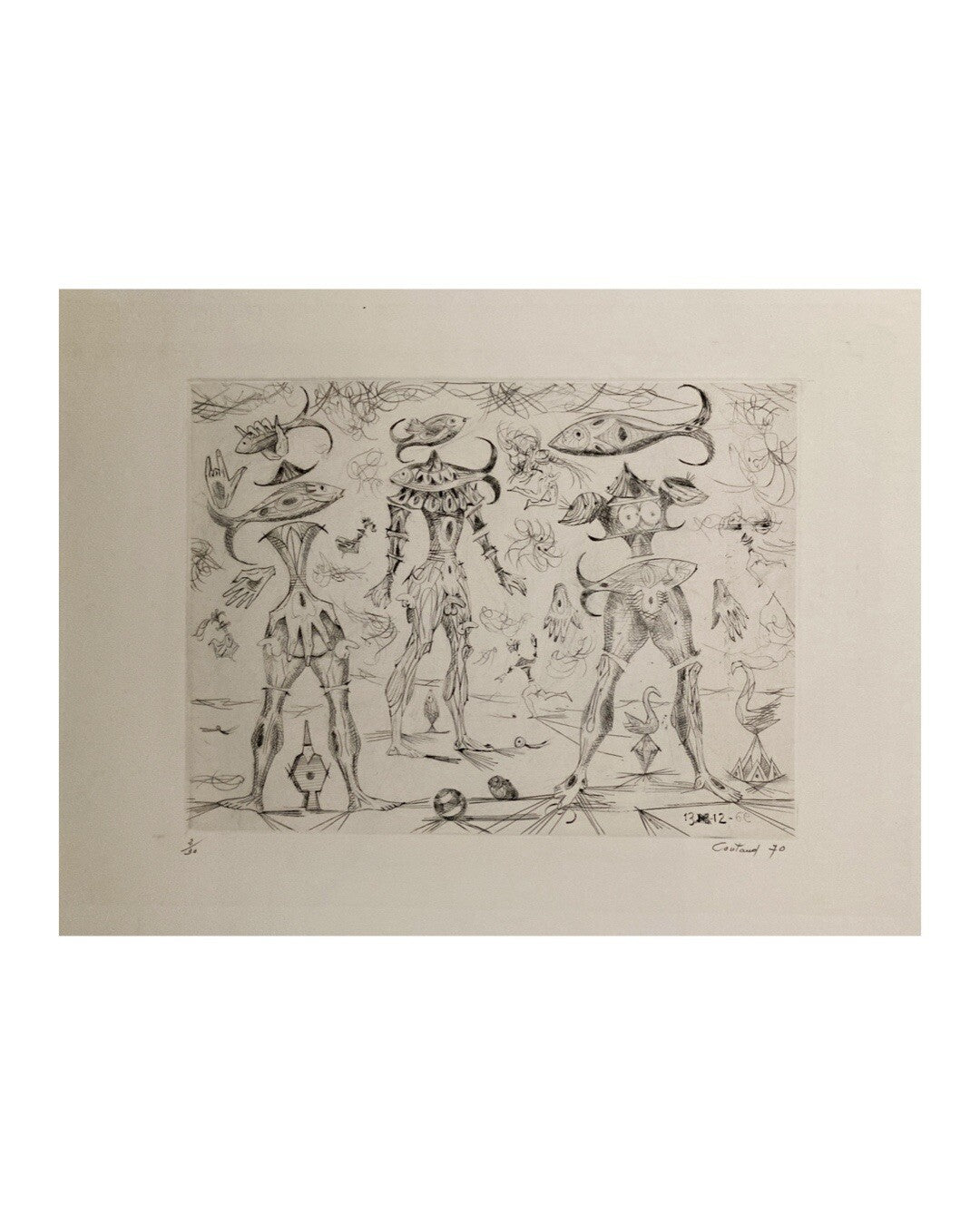 Lucien Coutaud, Gravure originale, 1970