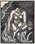 Demetrius Galanis Gravure sur bois 1925 sur Japon néo-classisisme moderne