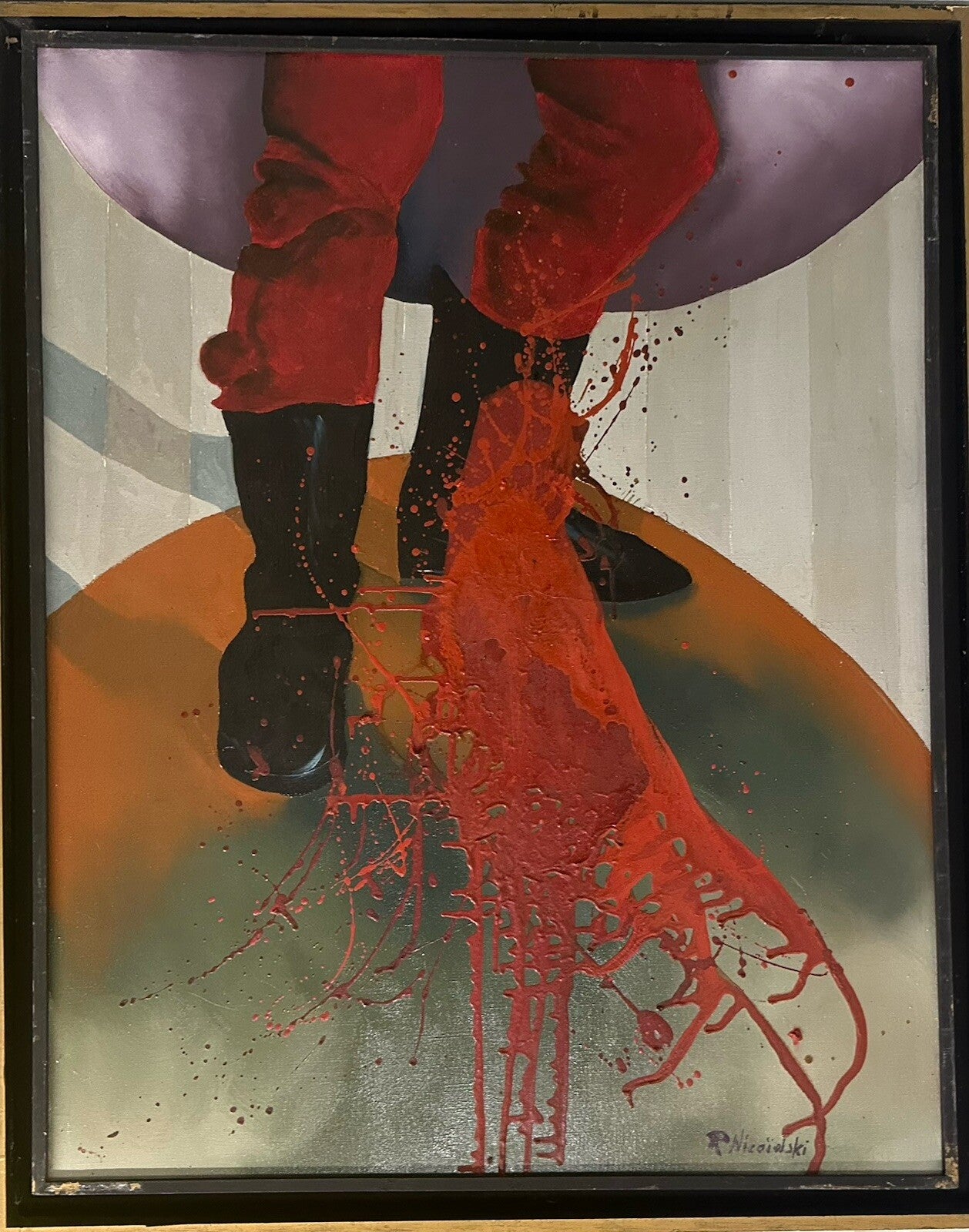 Robert Nicoïdski Huile sur toile signée abstraction art abstrait Paris Genève