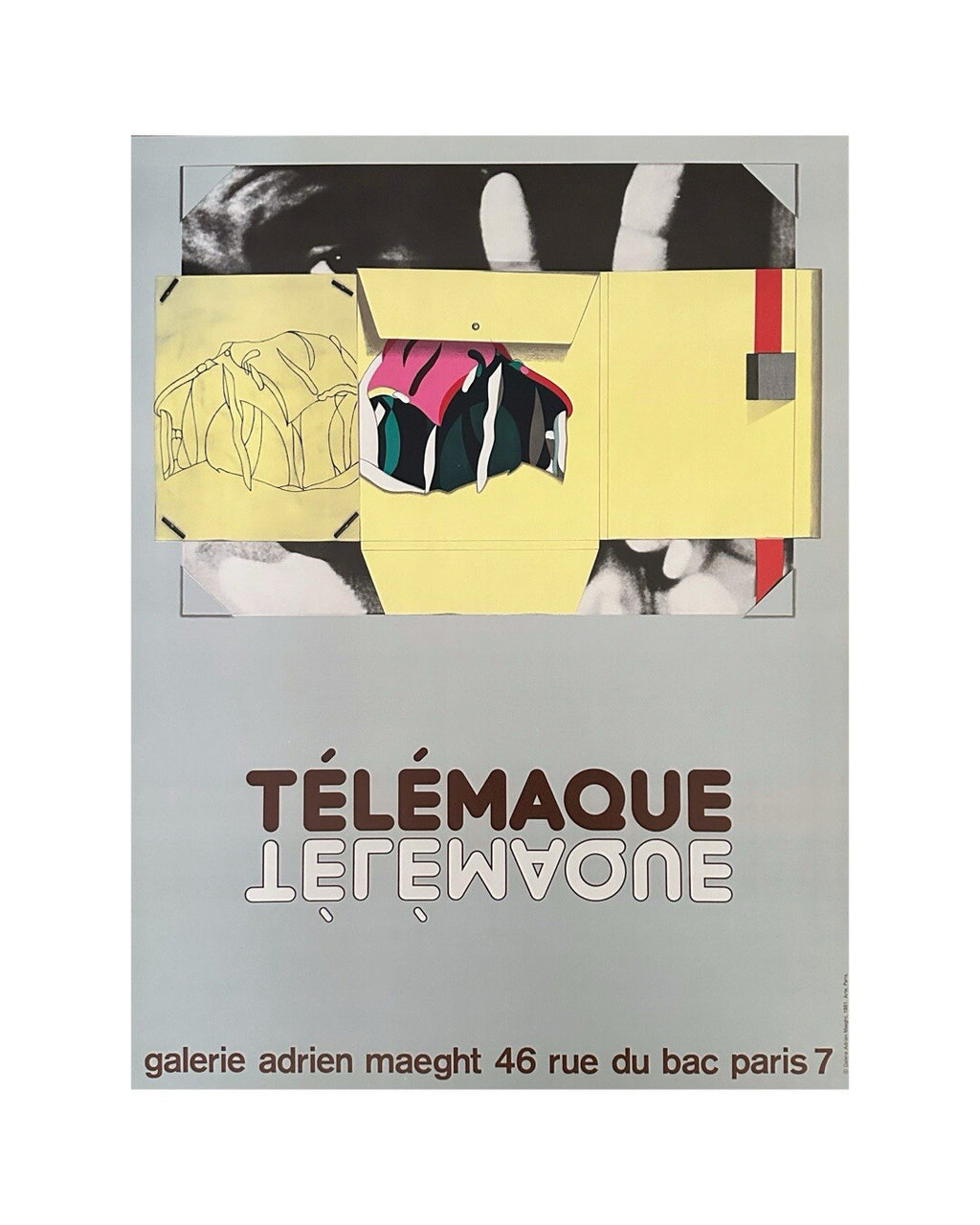 Hervé Télémaque Originalplakat 1981 Narrative Figuration Surrealismus Pop Art