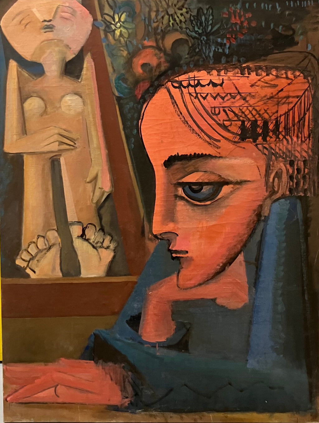 Jean FABRIS Huile sur toile,  signée, abstract art, cubisme, decorateur