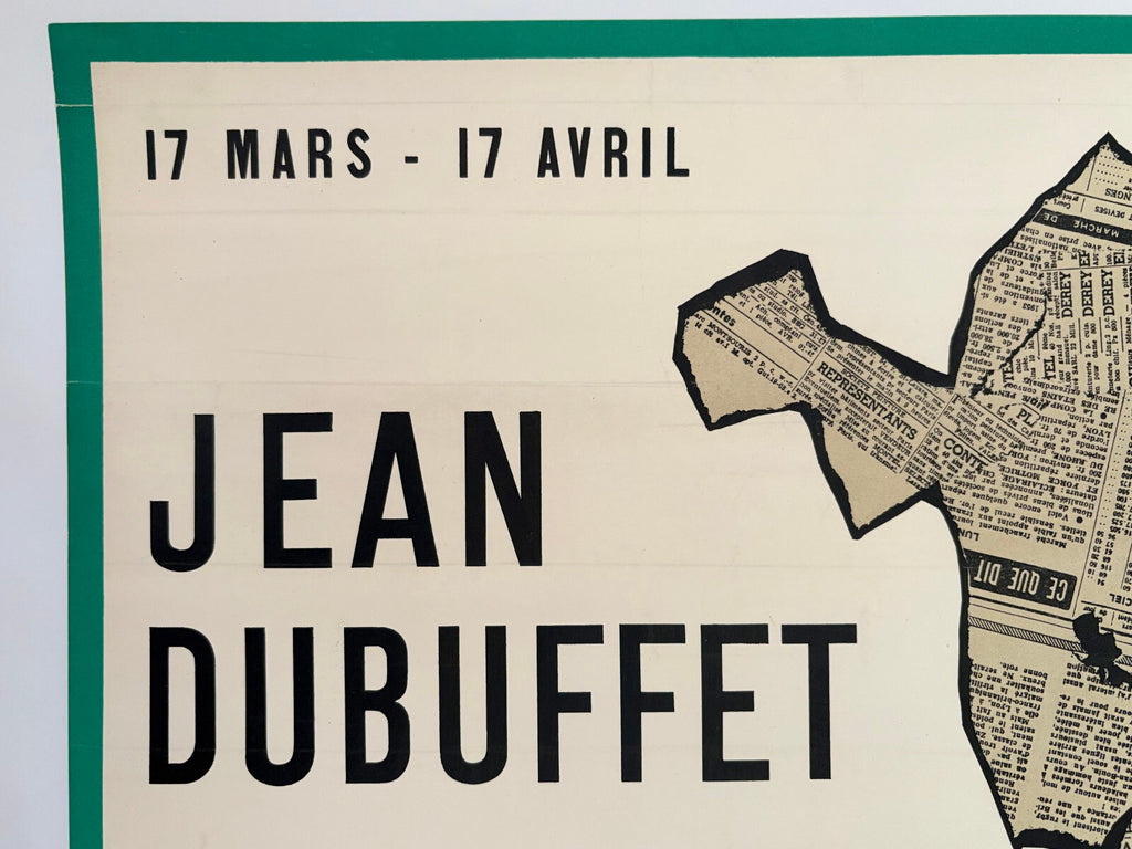Jean Dubuffet  Affiche originale lithographie signée 1954 Cercle Volney Art Brut