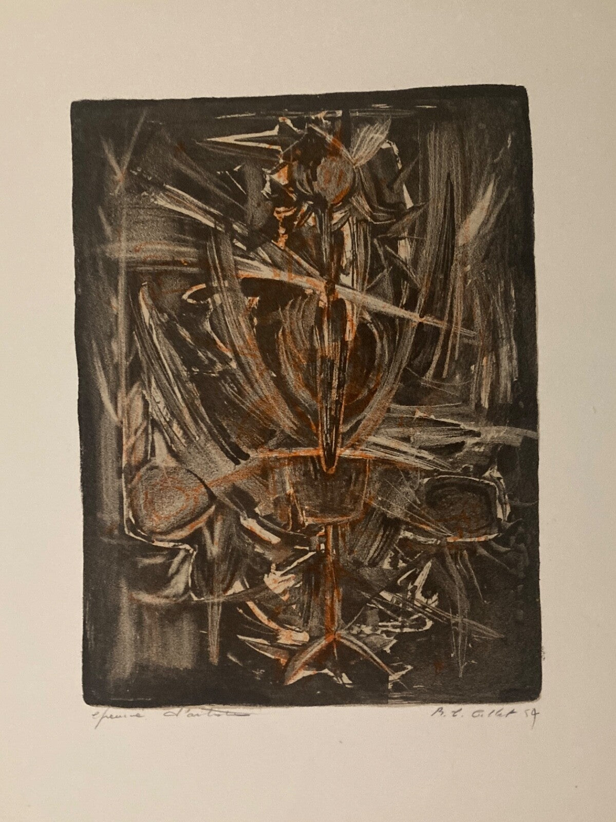 Roger Edgar Gillet, Lithographie, 1957