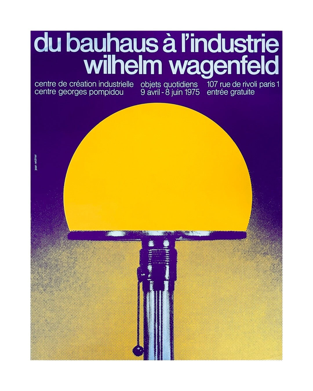 Jean Widmer Originalplakat 1975 Vom Bauhaus zur Industrie Grafikdesign