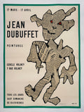 Jean Dubuffet  Affiche originale lithographie signée 1954 Cercle Volney Art Brut