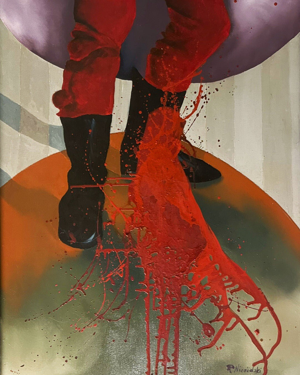 Robert Nicoïdski Huile sur toile signée abstraction art abstrait Paris Genève