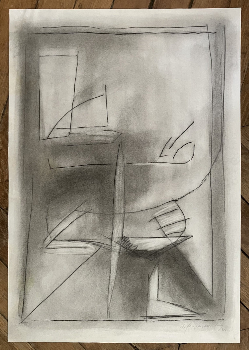 Albert Ràfols-Casamada, Dessin au pastel, 1986