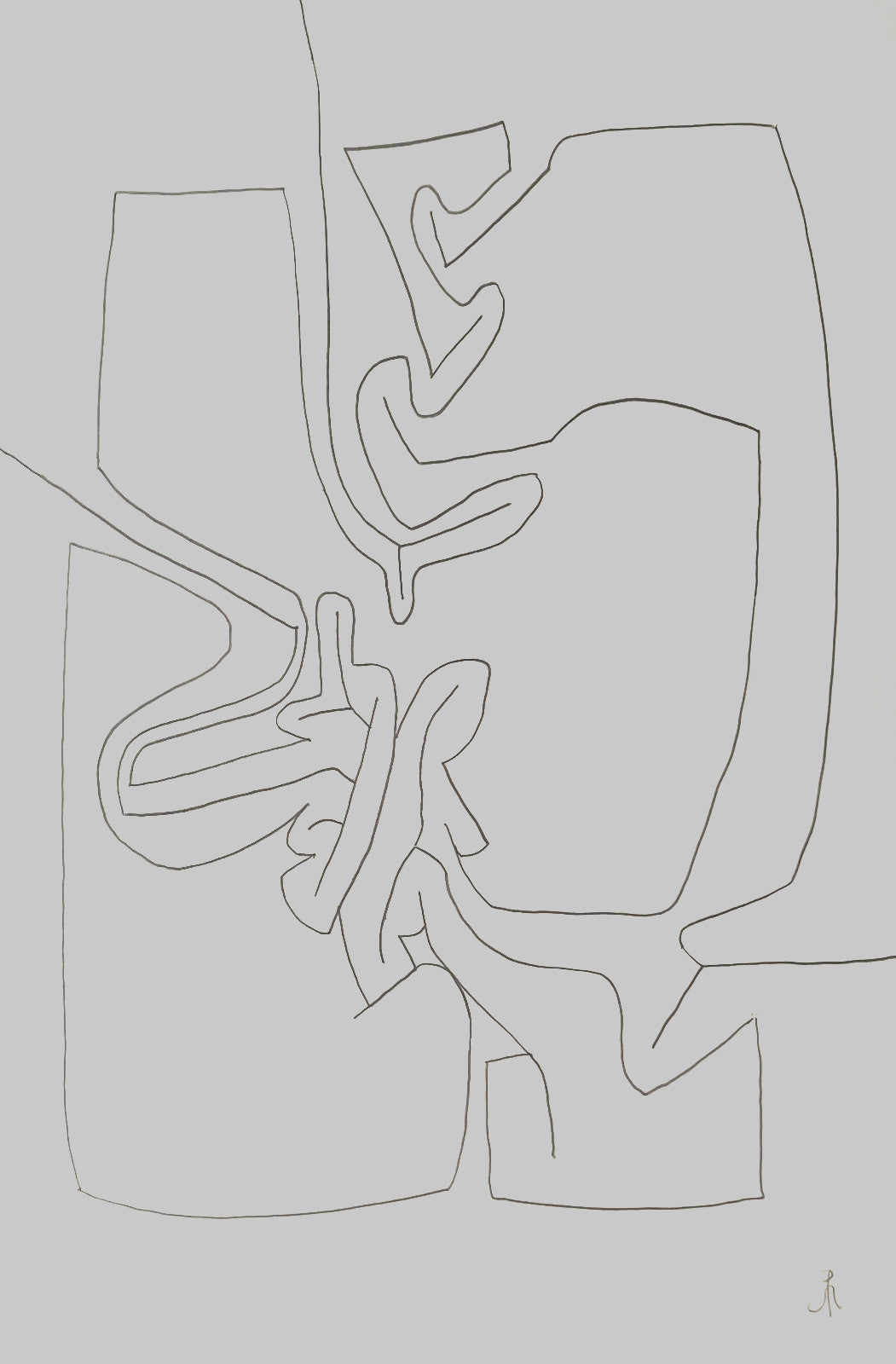 Robert Müller, Dessin au crayon, 1970