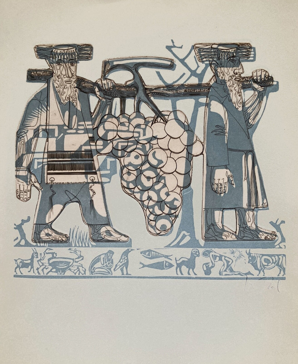 Abraham Krol Originalradierung Signiert Mystik Symbolik Bacchus Mythologie