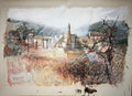 Claude Grosperrin Gouache, Tinte, Aquarell, signiert la Casa Velázquez Vétheuil