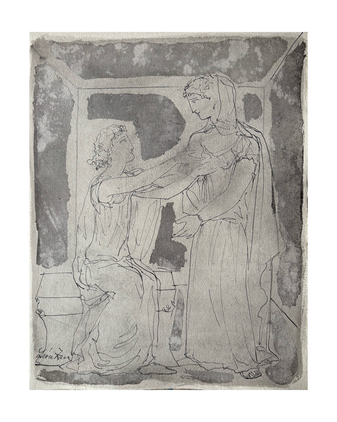 Léon Zack, Encre sur papier, 1945