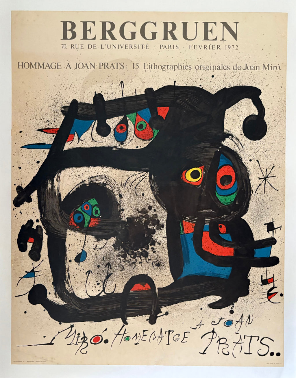 Joan Miró, Affiche originale, lithographie, 1972
