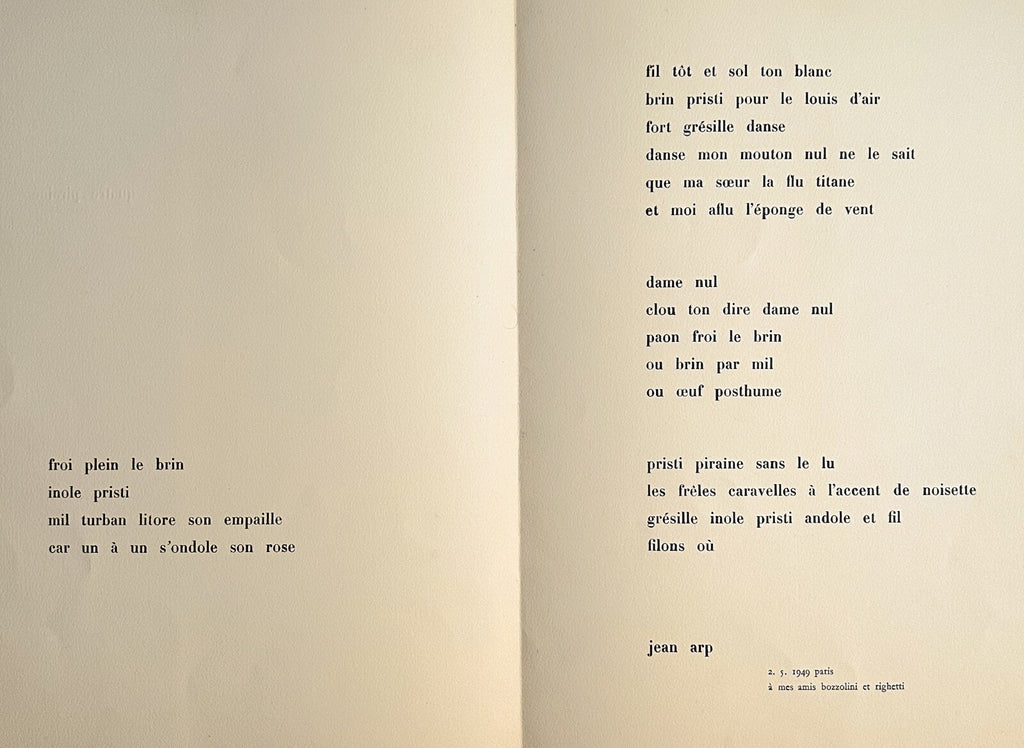 Silvano Bozzolini & Jean Arp, Gravure originale, 1949
